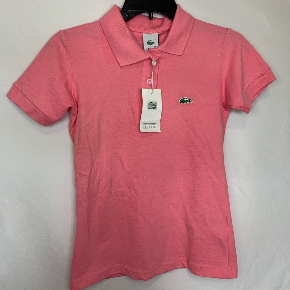NWT Kids Pink Lacoste polo shirt!